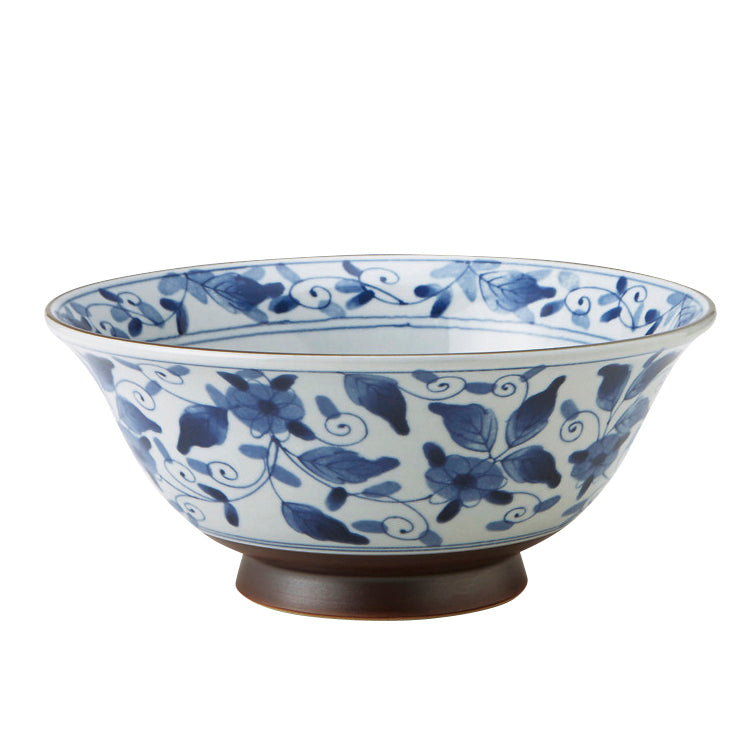 Kosometsuke Blue and White Donburi Bowl - Flowers