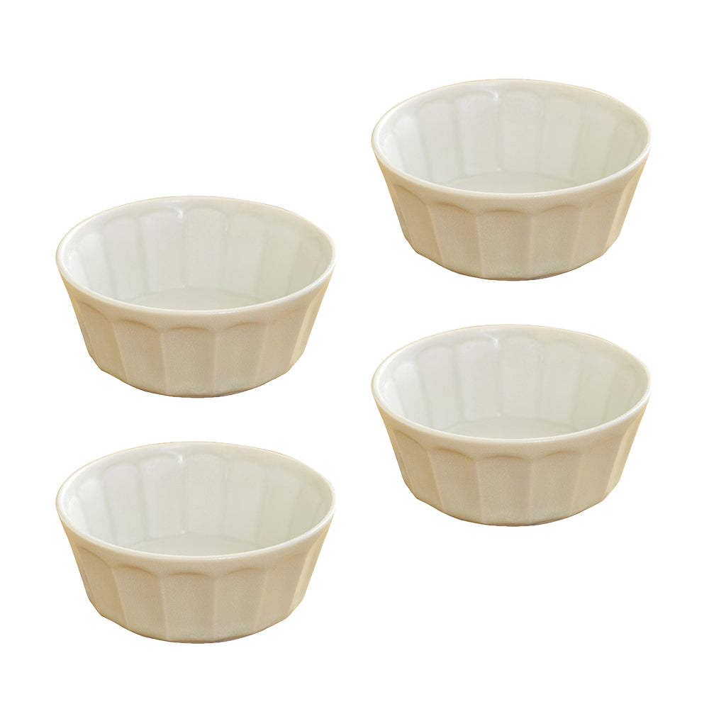 Shinogi 4.5" Small Appetizer Bowls Set of 4 - Matte White