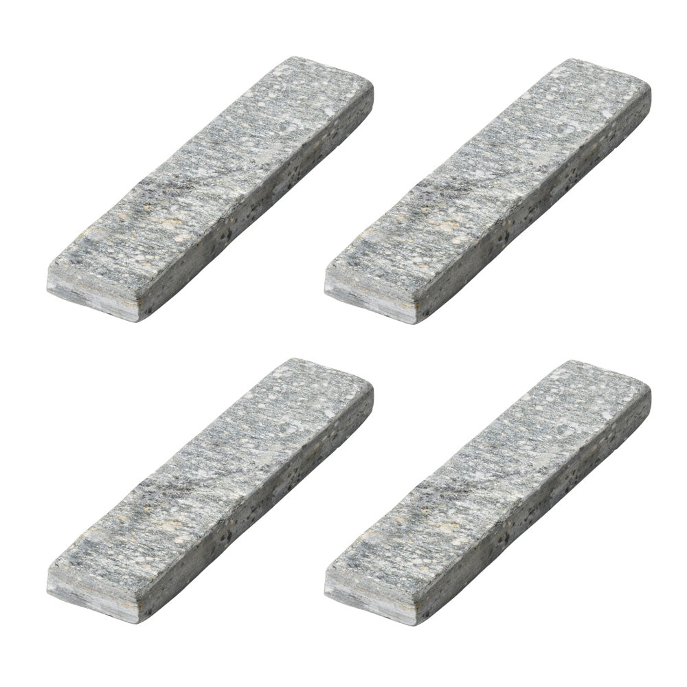 4.5" Natural Marble Stone Cutlery Rests Set of 4 - Silver