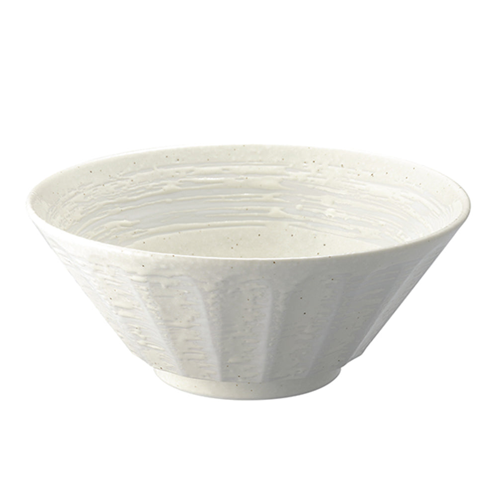 Large 50 oz Ramen, Donburi Bowl White-Kobiki Scraped-Style (Shinogi) 6.8