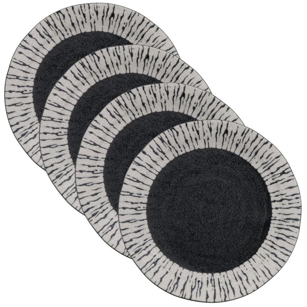 Yuteki Black and White Dinner Plate Set of 4 - Zebra