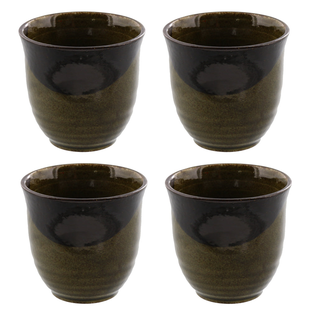 Japanese Teacups Yunomi Set of 4 - Oribe
