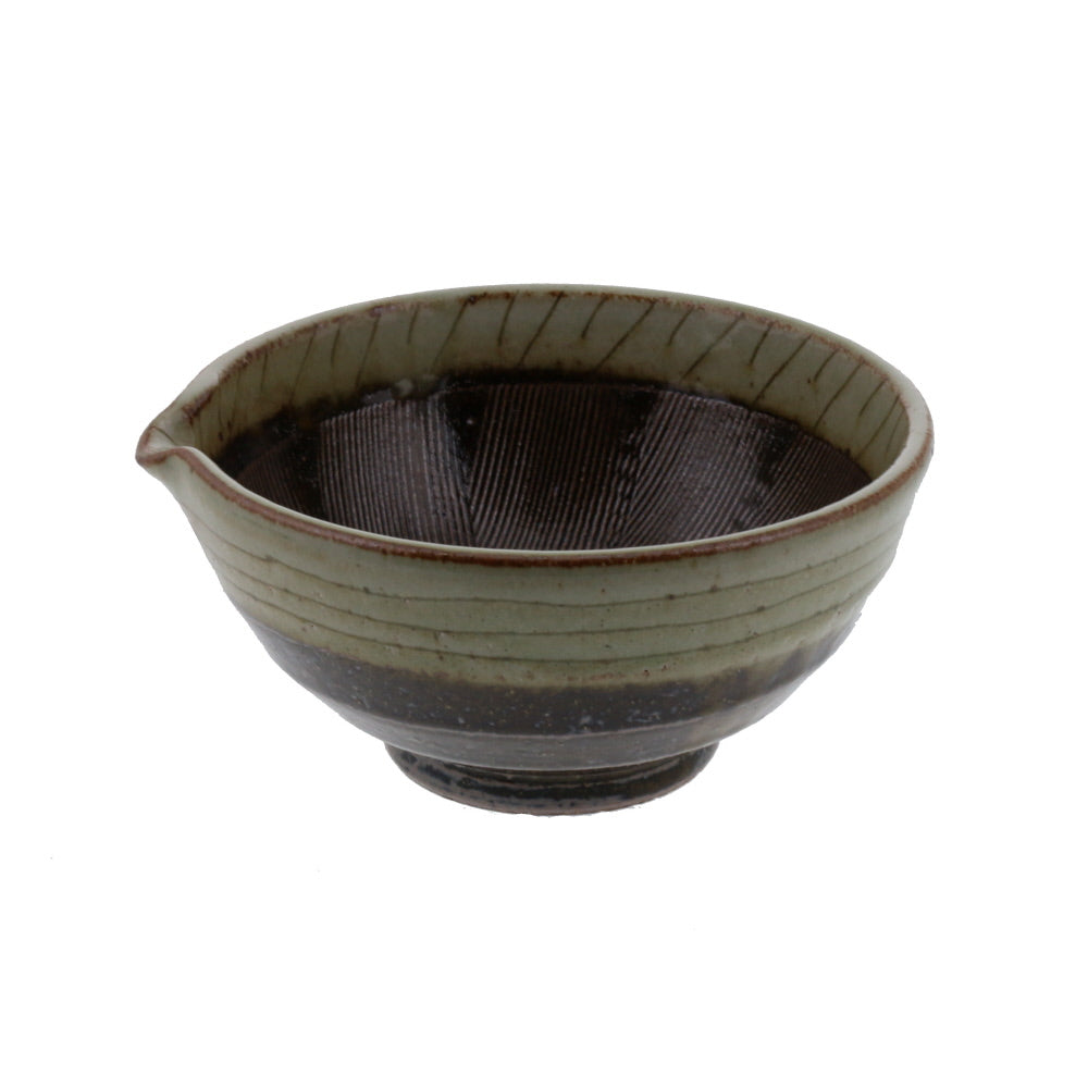 Ceramic Mortar (Suribachi) with Spout 6.5 inches Handmade Traditional Style