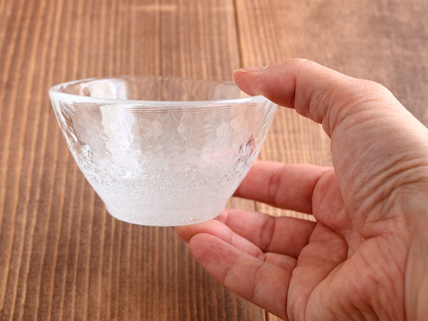 Glass Soba Choko Cups 6 oz (175 cc), Set of 4 - Awayuki (Light Snow)