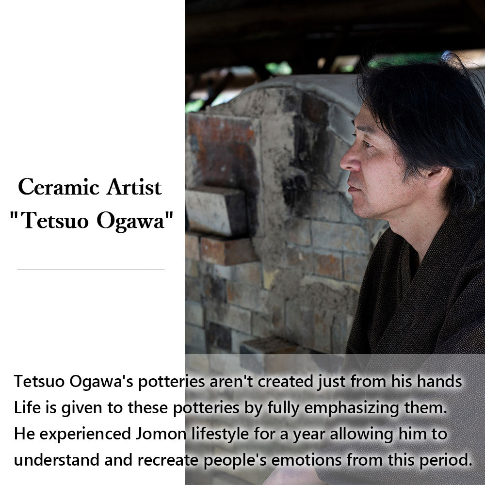 Ogawa Kiln Yunomi Japanese Teacups and Fukuro Owl Figure Set Jumon Pottery