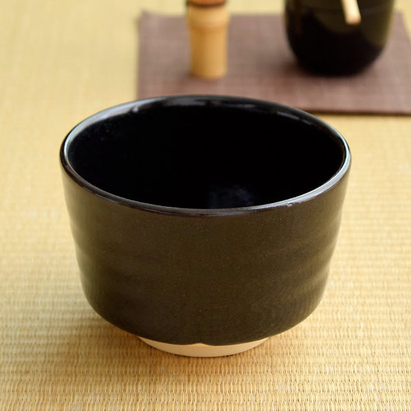 16 oz Pottery Matcha Tea Cup Tenmoku Black Handmade Comes in a Box