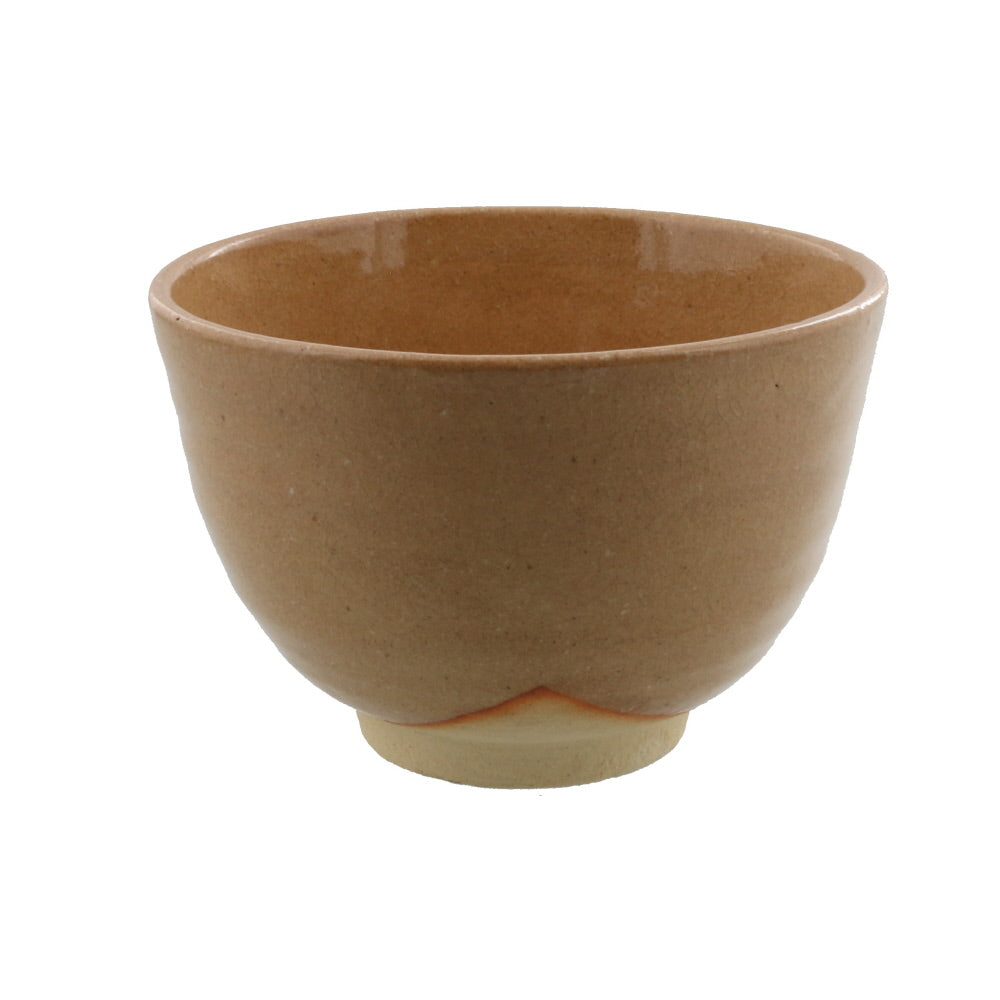Authentic 19 oz Pottery Matcha Tea Cup Soft Orange (Kizeto) Penetration (Cracking) Treatment  Handmade Comes in a Box