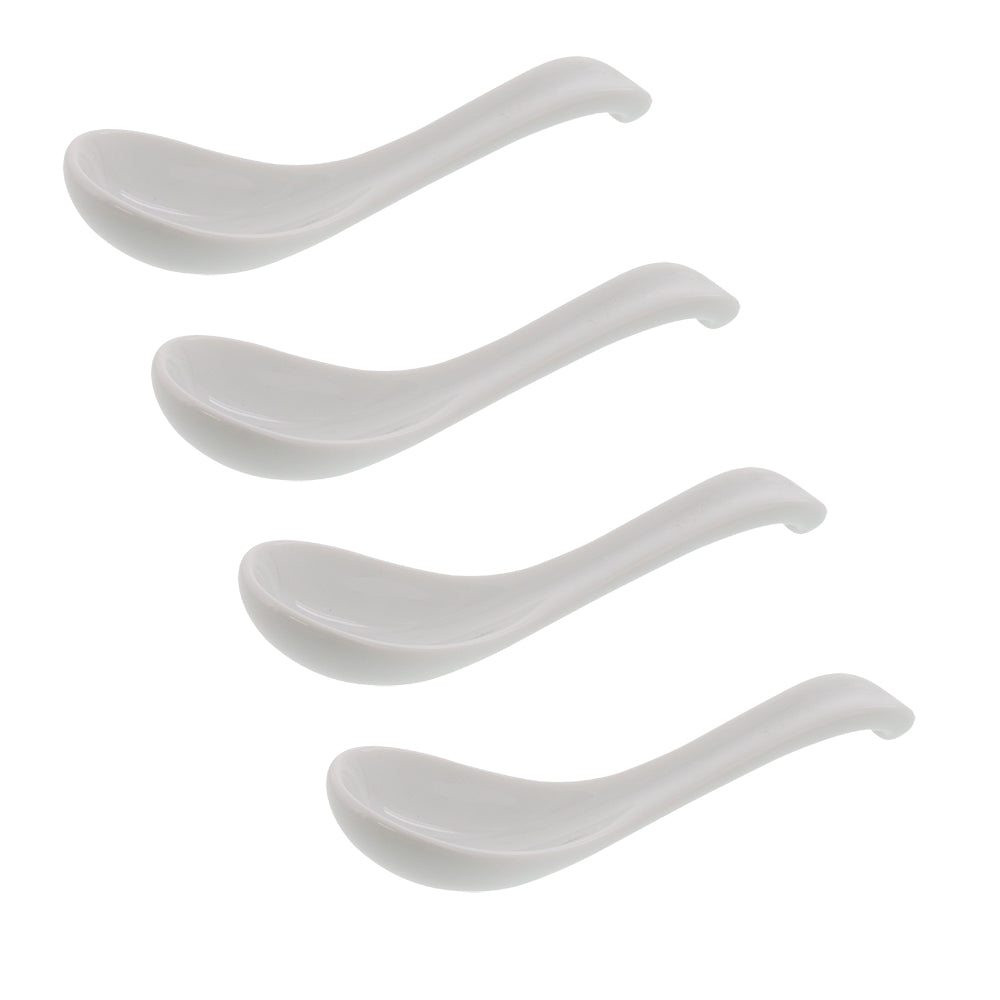 Rounded Soup Spoon Set of 4 - White