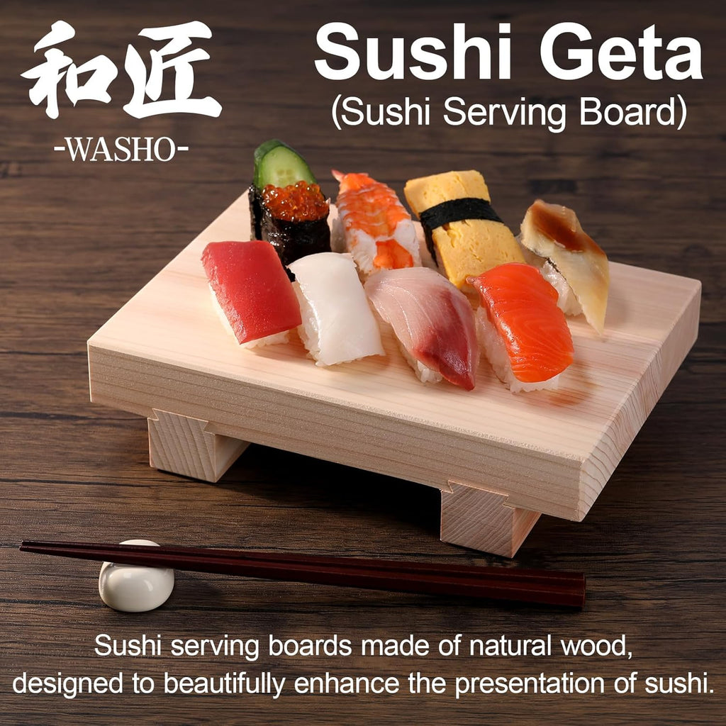 WASHO Hinoki Japanese Cypress Sushi Geta Serving Board