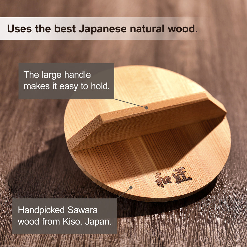 WASHO Kiso Sawara Japanese Cypress Wooden Drop Lid Otoshibuta