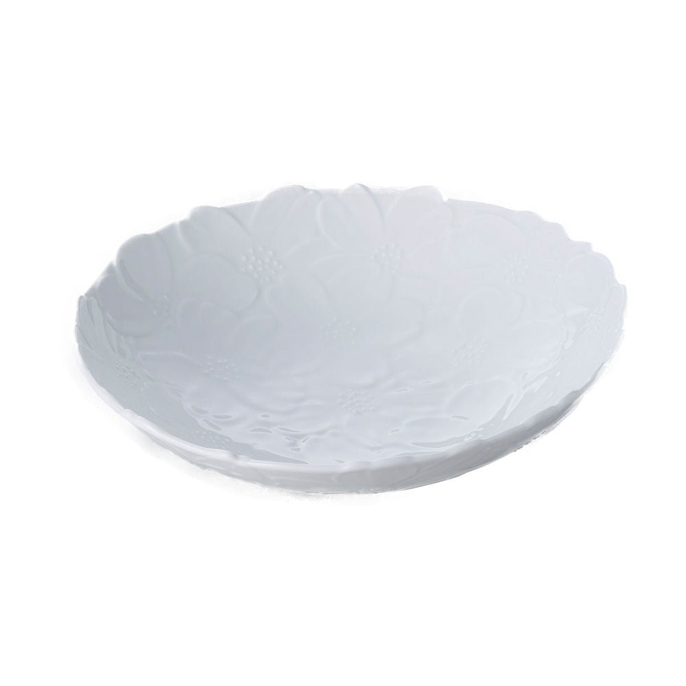 White Serving Bowl - Flowers