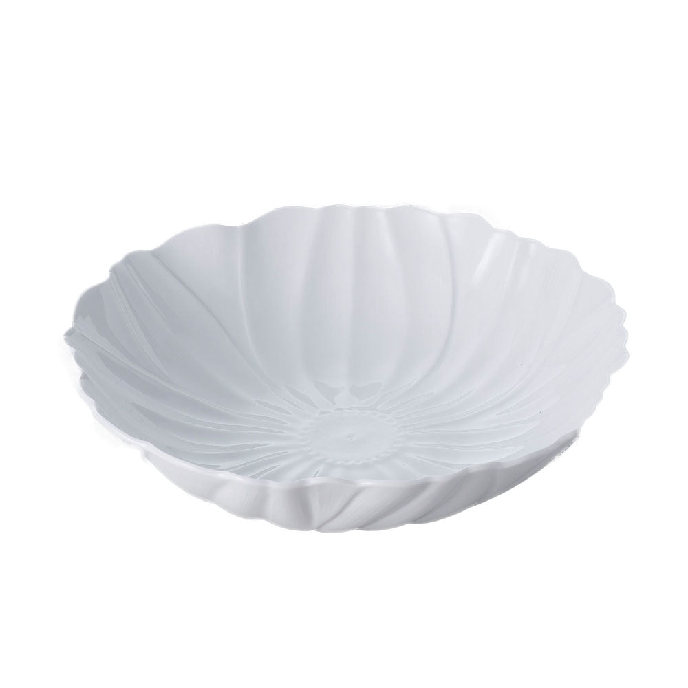 Hakuji White Serving Bowl - Flowers