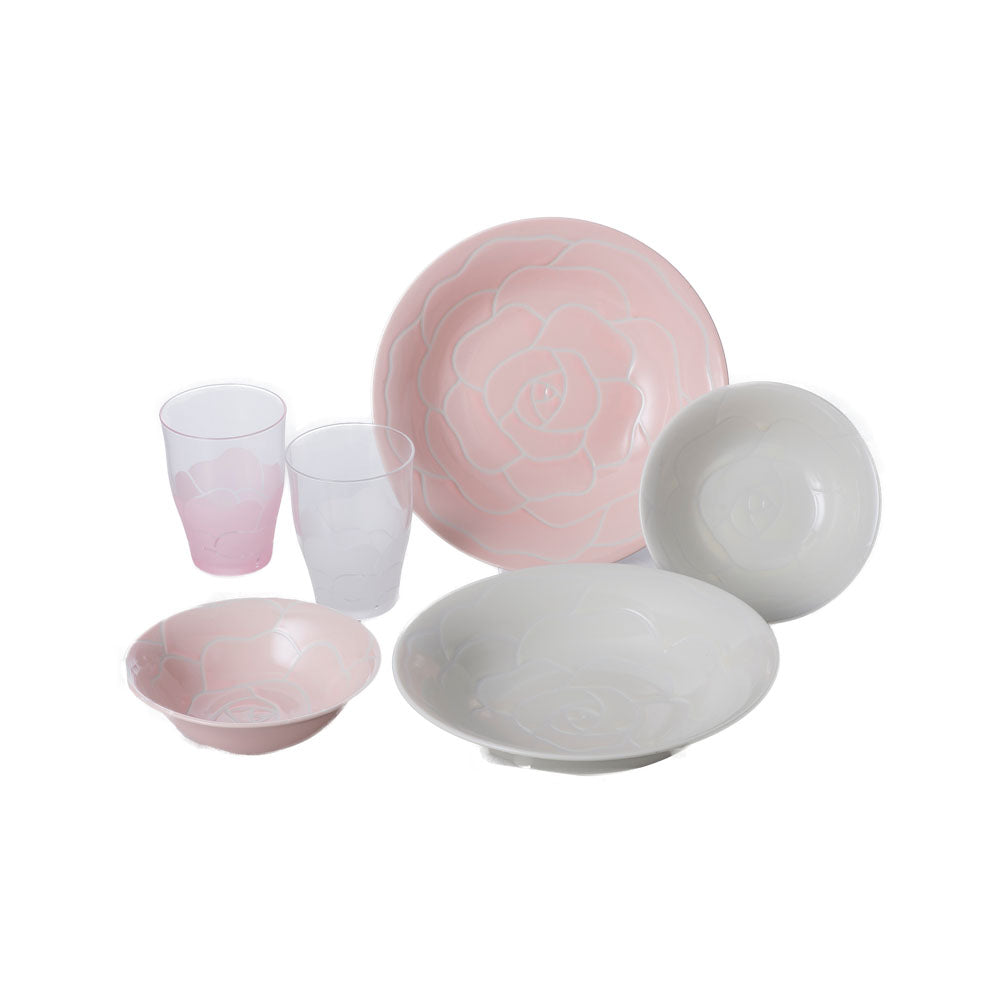 CORSAGE Rose 6-Piece Dinnerware Set - Pink and Cream