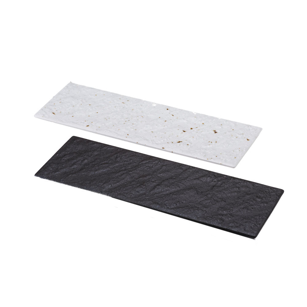 HIBIKI Rectangular Sushi Plate Set of 2 - Black and White