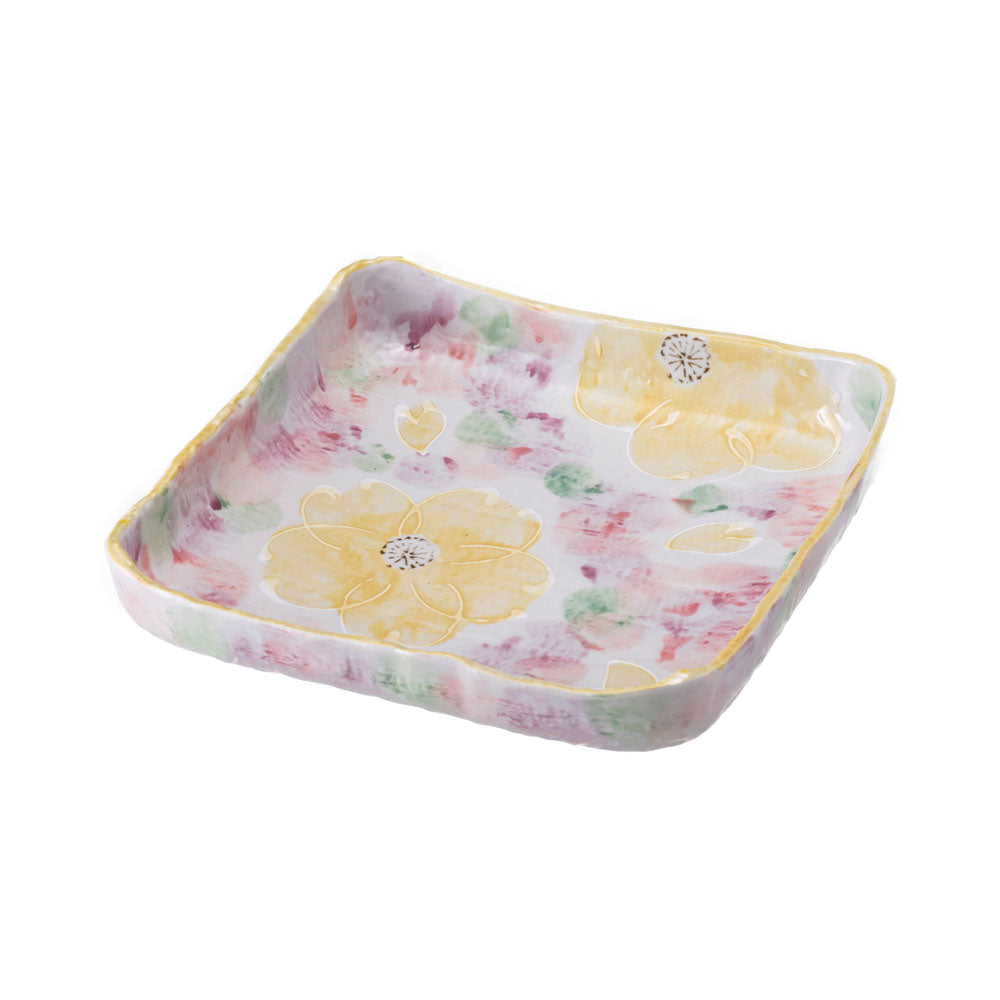 Yumeka Large Square Appetizer Bowl - Flowers