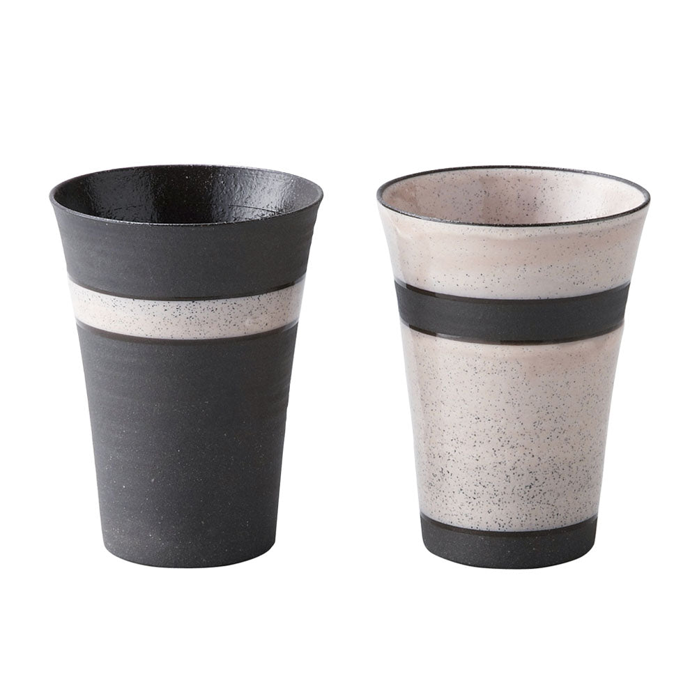 LOOP Matching Ceramic Tumbler Set of 2 - Rosé and Rosé Bisque