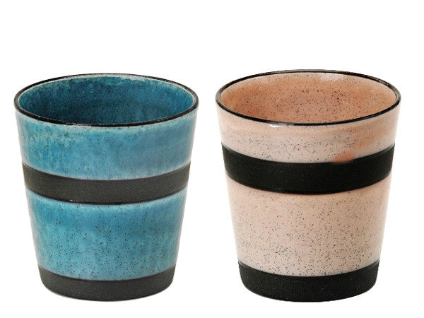 LOOP Small Ceramic Tumbler Set of 2 - Turquoise and Rosé