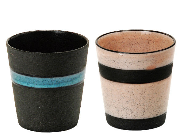 LOOP Small Ceramic Tumbler Set of 2 - Black and Rosé