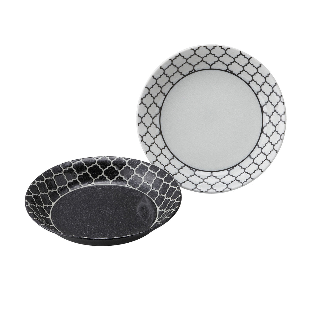 Black and White Pasta Bowls Set of 2