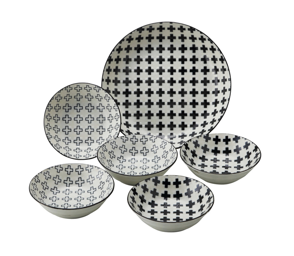 6-Piece Black and White Bowl Set - Croce