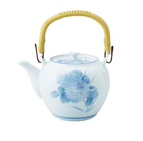 Hydrangea Blue and White Slim Shaped Teapot with Infuser