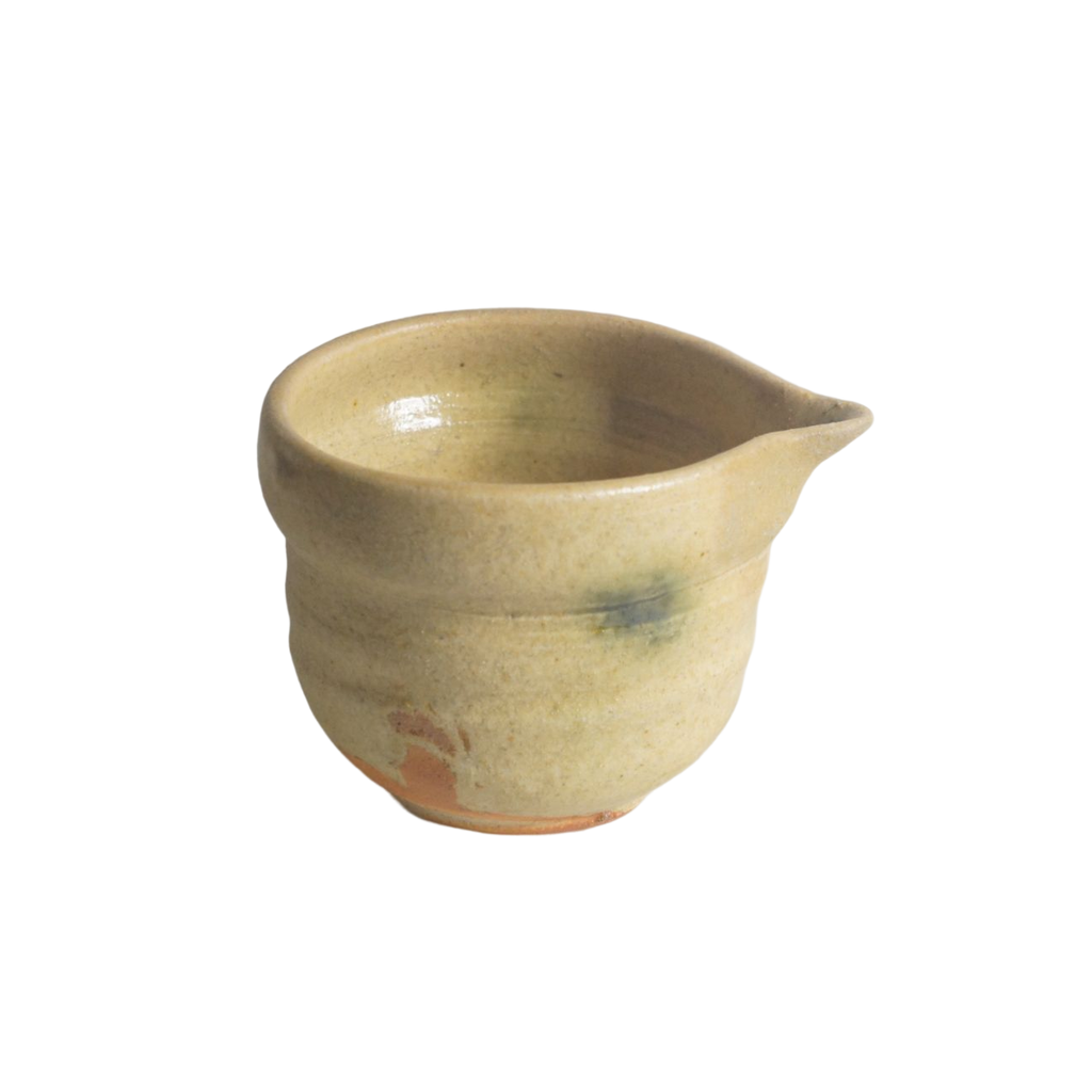 Ogawa Kiln Kizeto 3.9" Tsutsu-gata Cylinder Shaped Matcha Bowl with Spout