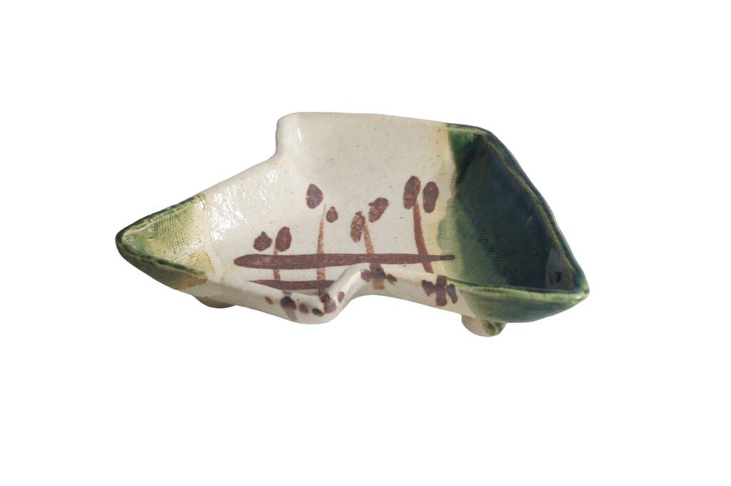 Ogawa Kiln Oribe 6.3" Arrow Shaped Appetizer Plate - Yafusuma