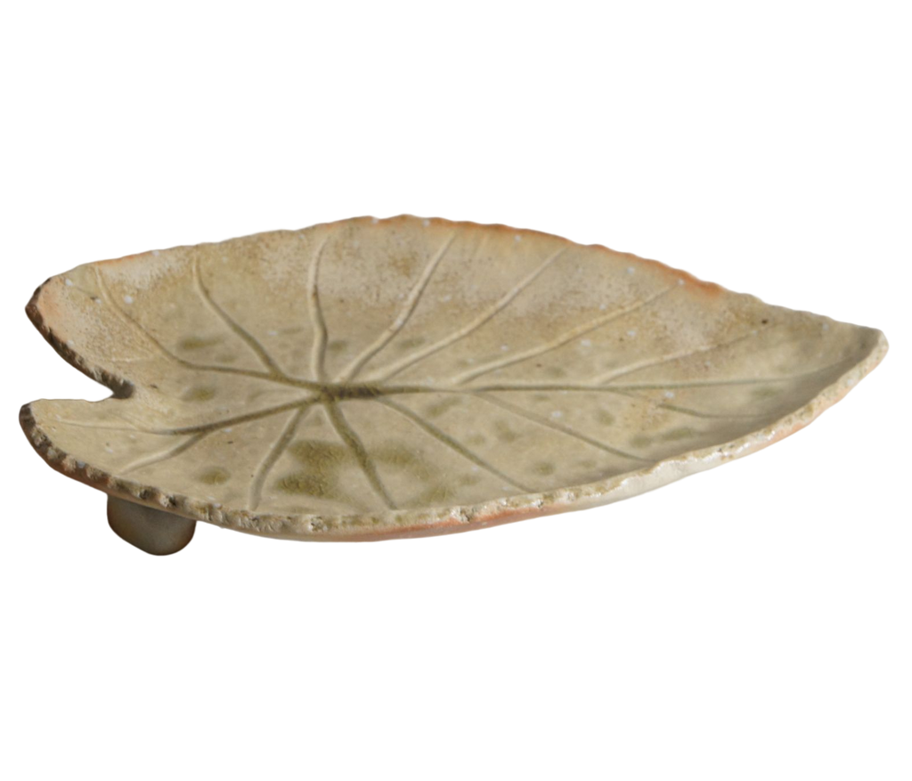 Ogawa Kiln Iga 10.2" Leaf Shaped Serving Plate