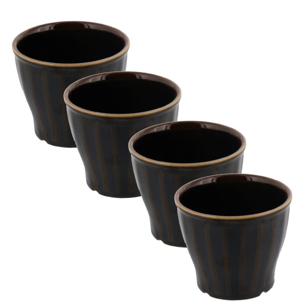 Black Groove Mug Set of 4