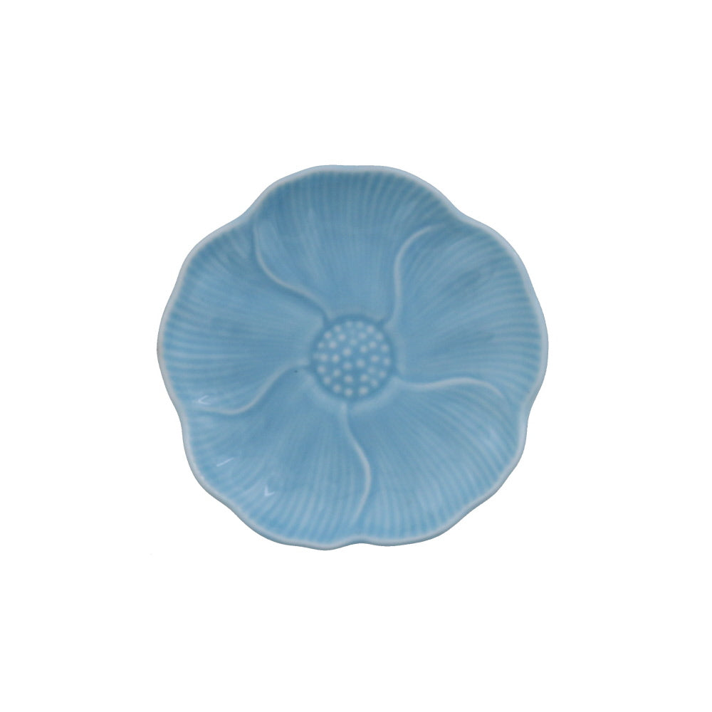 Pastel Blue Flower Plates Set of 4 - Small