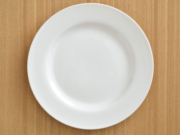 Porcelain Wide Rim Round Plates Set of 4 - Ivory