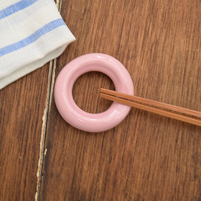 Donut Shaped Chopstick Rest Set of 4 - Pink