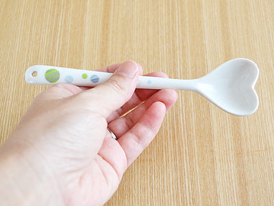 Heart Shaped Spoon With Polka Dots Set of 4