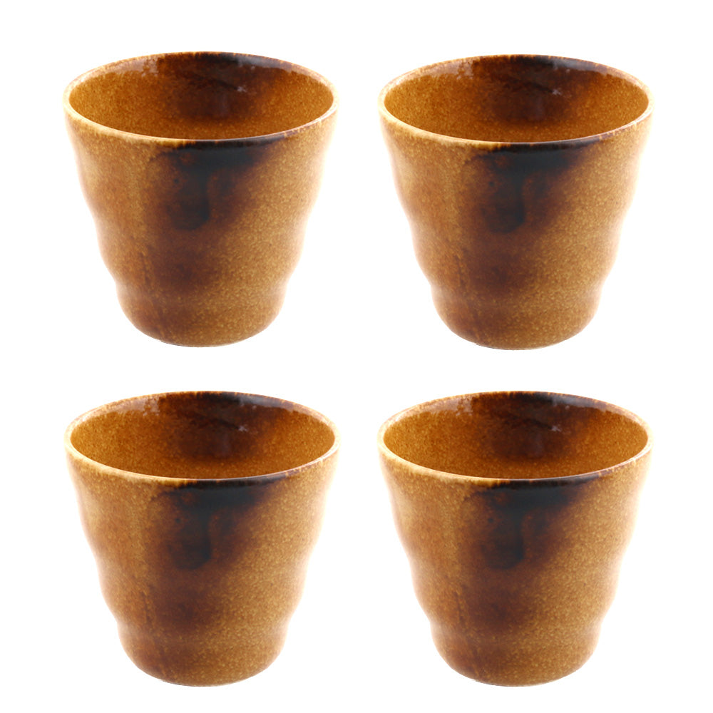Authentic Japanese Mug Set of 4 - Brown
