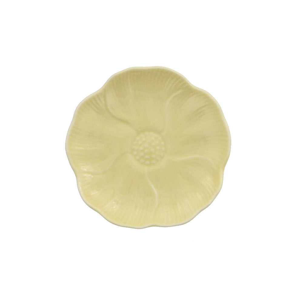 Pastel Yellow Flower Plates Set of 4 - Small