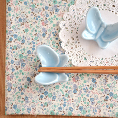 Pastel Blue Chopstick Rest Set of 4 - Butterfly