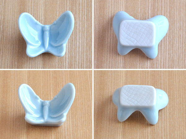 Pastel Blue Chopstick Rest Set of 4 - Butterfly