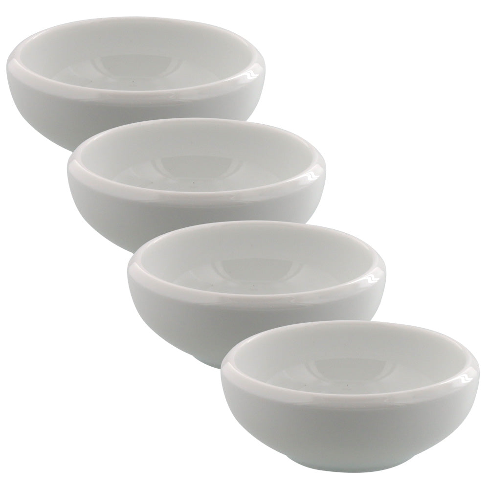 Small Round Shallow Bowl Set of 4 - White