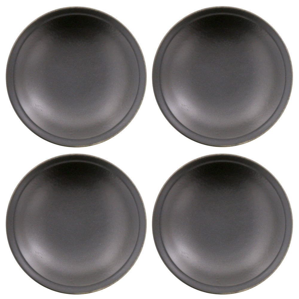 5.9" Black Appetizer Plate Set of 4