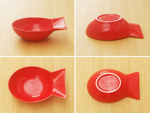 Vivid Fish Shaped Bowl Set of 4 - Red