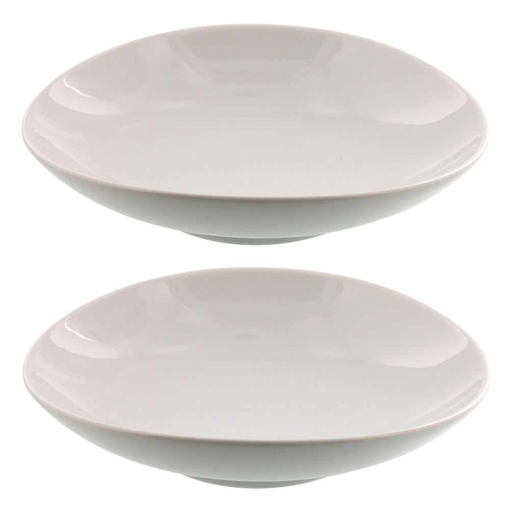 White Asymmetrical Oval Serving Plate Set of 2 - White