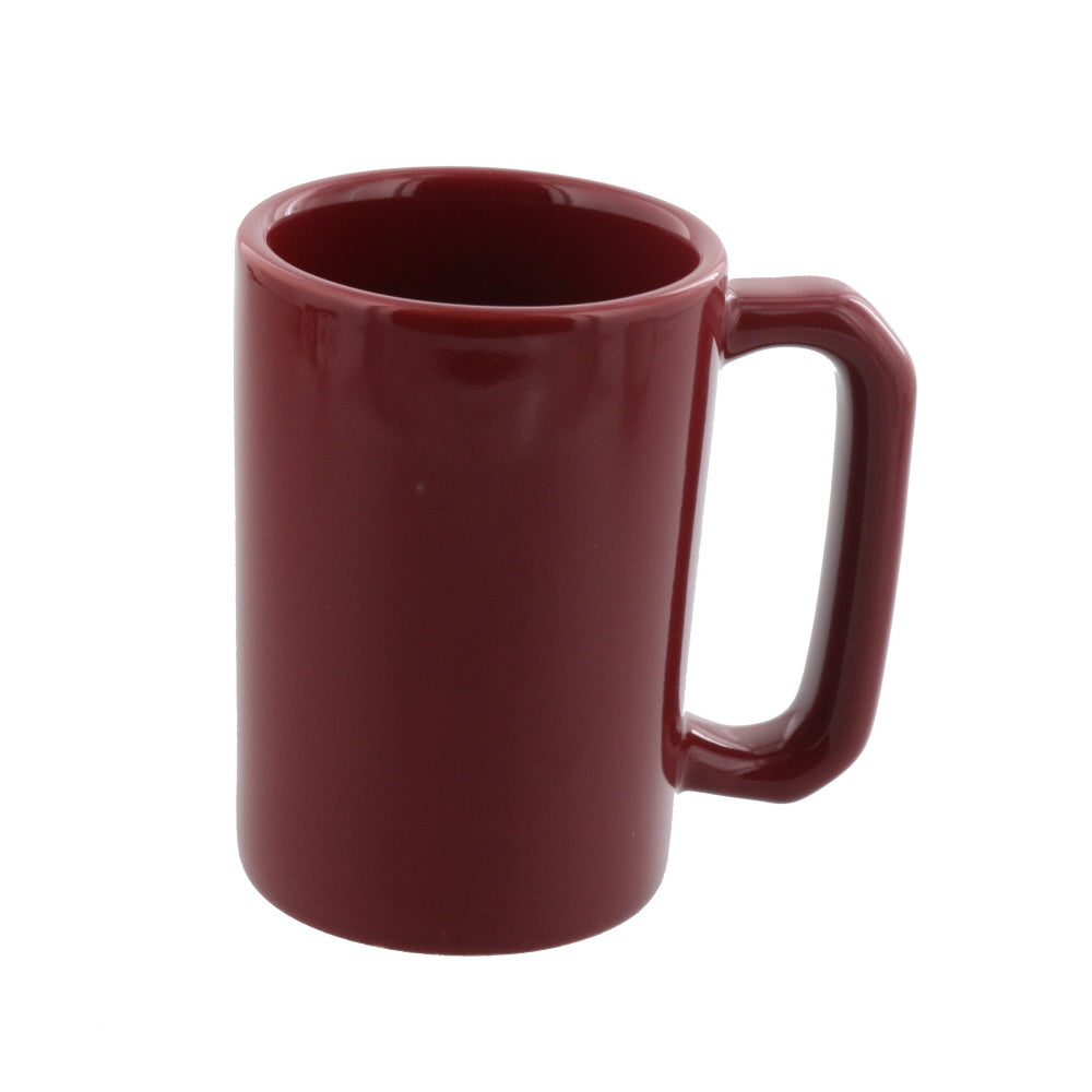 Dark Red Coffee Mug with Large Handle Set of 2