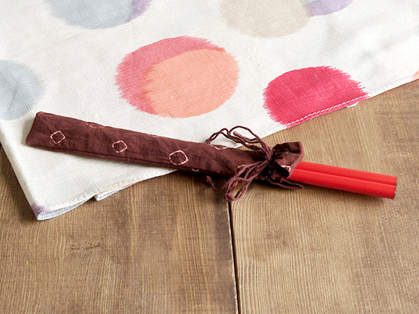 Traditional Red Chopsticks with Pouch Set of 5