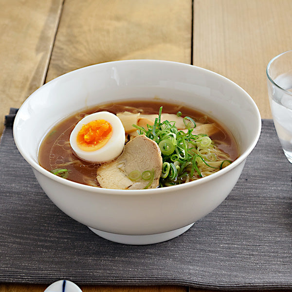 Large 33 oz Simple Stylish White Bowl Set of 2 for Ramen, Donburi