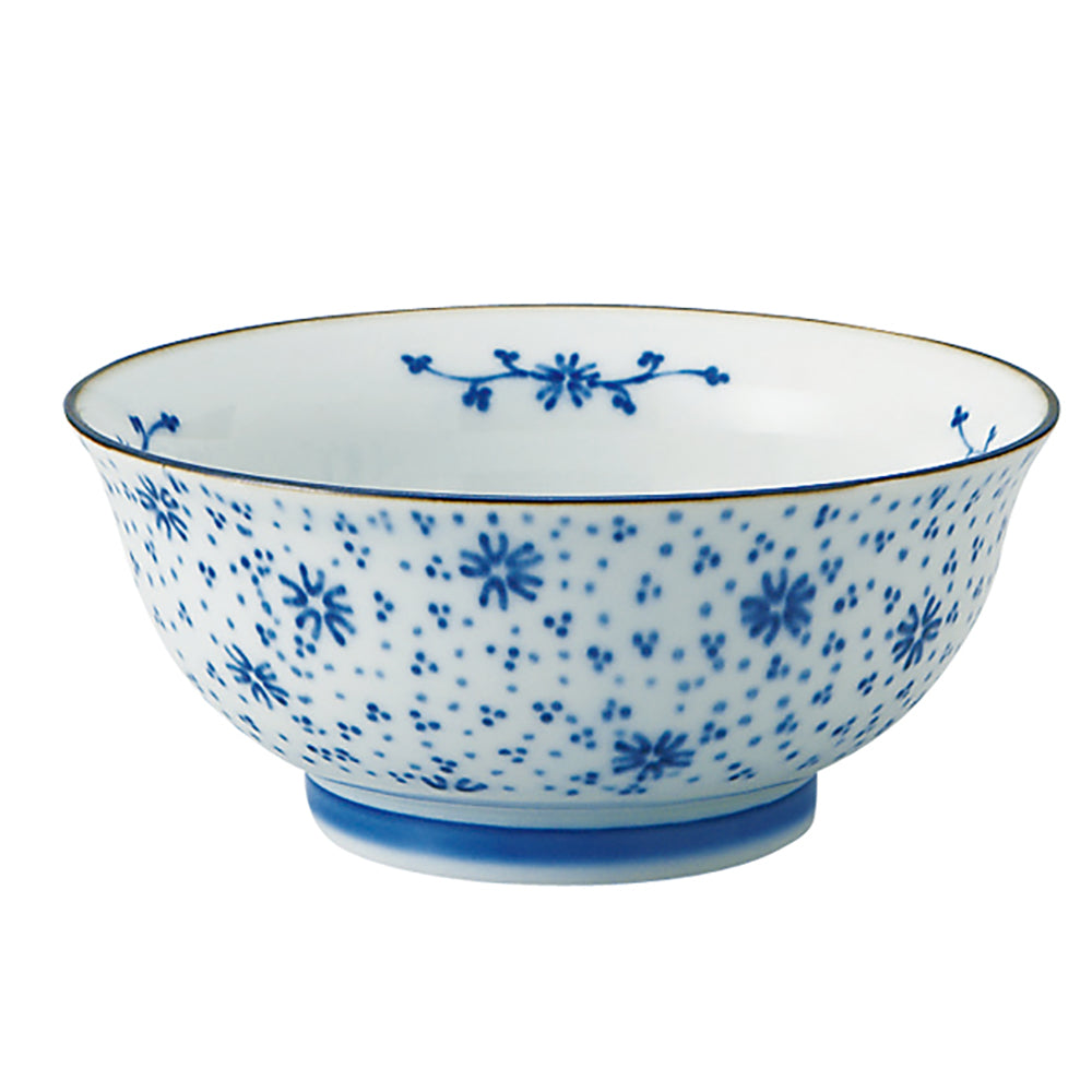 Karakusa Blue and White Donburi Bowl - Flowers