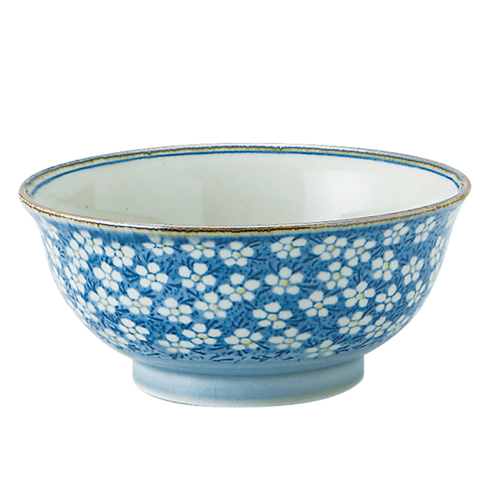 Sosyun Blue Donburi Bowl - Flowers