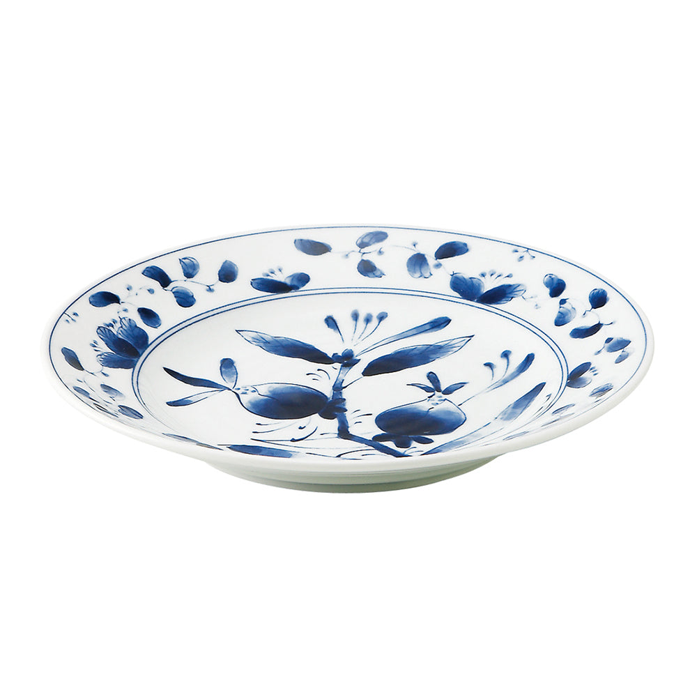 Blue and White Dinner Plate - Fruits and Leaves