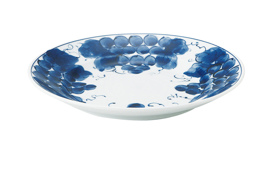Blue and White Dinner Plate - Grape