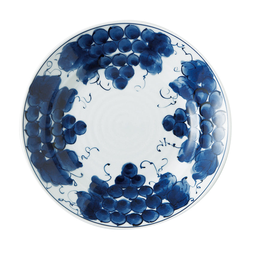Blue and White Dinner Plate - Grape