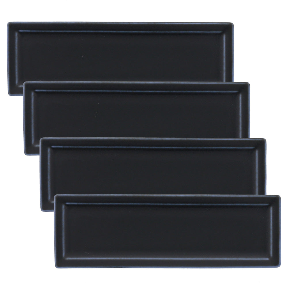 SLIM 8.3" Rectangular Plates Set of 4 - Navy Blue